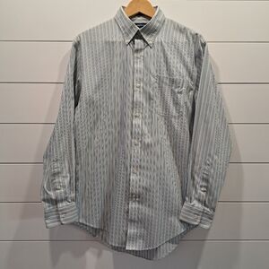 Lands' End Tailored Fit Pinpoint Oxford Preppy Button Down Shirt 15 1/2 - 33